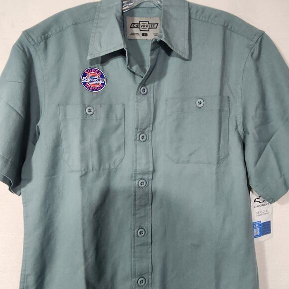Chevrolet super service button down short sleeve shirt size Small NWT - Picture 5 of 8